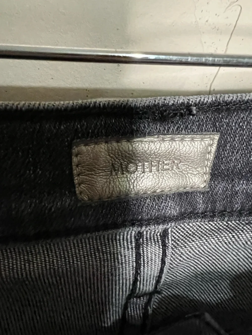 MOTHER Straight Leg Jeans in Washed Black